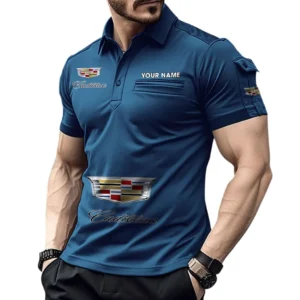 Cadilac Pocket Polo Shirt, All Over Print Shirt For Cadilac Fan CAR450051325346 - Navy Blue
