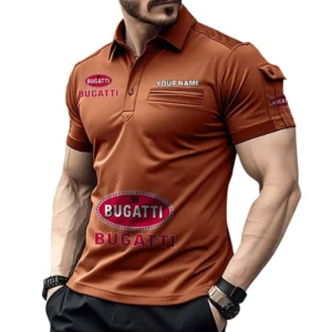 Bugatti Pocket Polo Shirt, All Over Print Shirt For Bugatti Fan CAR450051325349 - Orange