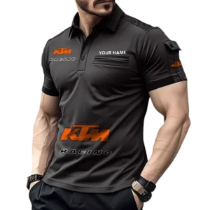 KTM Pocket Polo Shirt, All Over Print Shirt For KTM Fan CAR450051325351 - Black