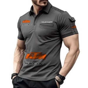 KTM Pocket Polo Shirt, All Over Print Shirt For KTM Fan CAR450051325351 - Gray