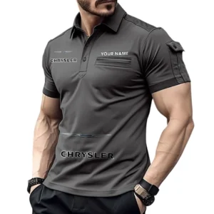 Chrysler Pocket Polo Shirt, All Over Print Shirt For Chrysler Fan CAR450051325365 - Gray