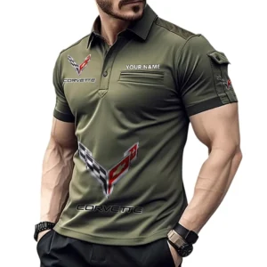 Chevrolet Corvette Pocket Polo Shirt, All Over Print Shirt For Chevrolet Corvette Fan CAR450051325368 - Green