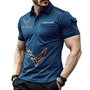 Chevrolet Corvette Pocket Polo Shirt, All Over Print Shirt For Chevrolet Corvette Fan CAR450051325368 - Navy Blue