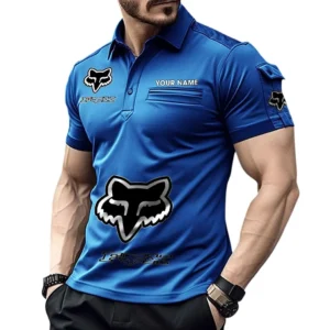 Fox Racing Pocket Polo Shirt, All Over Print Shirt For Fox Racing Fan CAR450051325369 - Blue