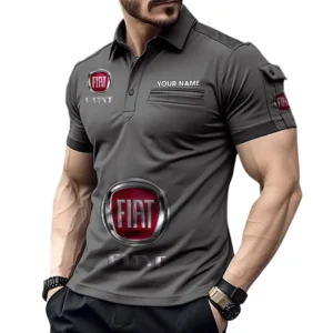 Fiat Pocket Polo Shirt, All Over Print Shirt For Fiat Fan CAR450051325370 - Gray