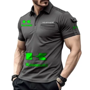 Kawasaki Pocket Polo Shirt, All Over Print Shirt For Kawasaki Fan CAR450051325376 - Gray