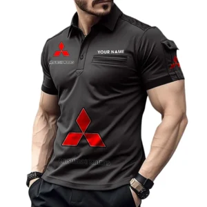 Mitsubishi Pocket Polo Shirt, All Over Print Shirt For Mitsubishi Fan CAR450051325377 - Black