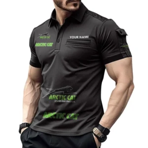Arctic Cat Pocket Polo Shirt, All Over Print Shirt For Arctic Cat Fan CAR450051325379 - Black