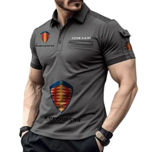 Koenigsegg Pocket Polo Shirt, All Over Print Shirt For Koenigsegg Fan CAR450051325383 - Gray