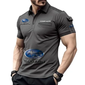 Subaru Pocket Polo Shirt, All Over Print Shirt For Subaru Fan CAR450051325384 - Gray