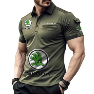 Skoda Pocket Polo Shirt, All Over Print Shirt For Skoda Fan CAR450051325387 - Green