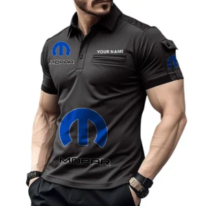 Mopar Pocket Polo Shirt, All Over Print Shirt For Mopar Fan CAR450051325393 - Black