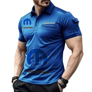 Mopar Pocket Polo Shirt, All Over Print Shirt For Mopar Fan CAR450051325393 - Blue