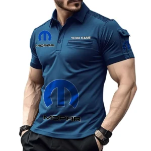 Mopar Pocket Polo Shirt, All Over Print Shirt For Mopar Fan CAR450051325393 - Navy Blue