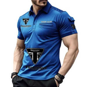 Triumph Pocket Polo Shirt, All Over Print Shirt For Triumph Fan CAR450051325394 - Blue