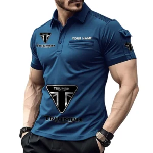 Triumph Pocket Polo Shirt, All Over Print Shirt For Triumph Fan CAR450051325394 - Navy Blue