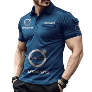 Volvo Pocket Polo Shirt, All Over Print Shirt For Volvo Fan CAR450051325396 - Navy Blue
