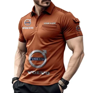 Volvo Pocket Polo Shirt, All Over Print Shirt For Volvo Fan CAR450051325396 - Orange
