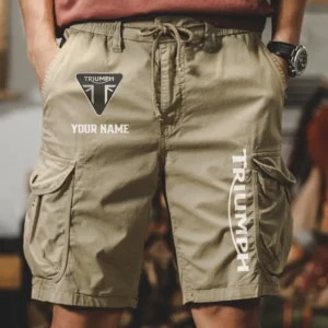 Triumph Men Pocket Workwear Shorts, Pants For Triumph Fan CAR454051625002 - Khaki