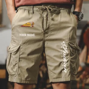 Indian Motorcycle Men Pocket Workwear Shorts, Pants For Indian Motorcycle Fan CAR454051625013 - Khaki
