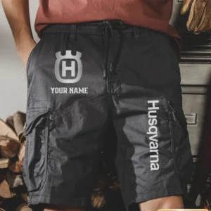 Husqvarna Men Pocket Workwear Shorts, Pants For Husqvarna Fan CAR454051625034 - Gray