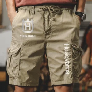 Husqvarna Men Pocket Workwear Shorts, Pants For Husqvarna Fan CAR454051625034 - Khaki