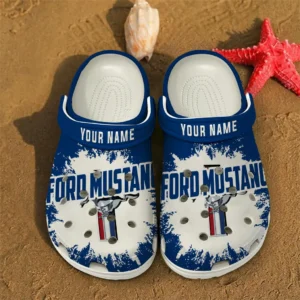 Ford Mustang Crocs, All Over Print Crocs Ford Mustang - White DCAR469242042