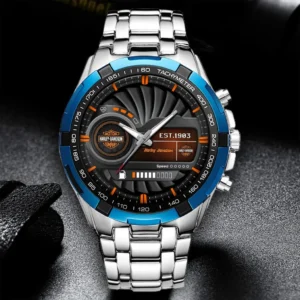 Harley Davidson Steel Watches, All Over Print Steel Watches Harley Davidson - Blue DCAR476292033