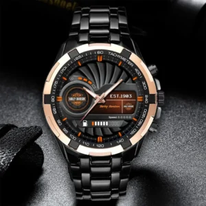 Harley Davidson Steel Watches, All Over Print Steel Watches Harley Davidson - Gold DCAR476292033