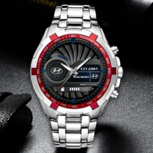 Hyundai Tucson Steel Watches, All Over Print Steel Watches Hyundai Tucson - Red DCAR476292034