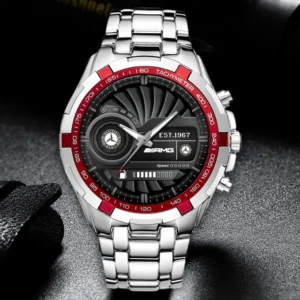Mercedes AMG Steel Watches, All Over Print Steel Watches Mercedes AMG - Red DCAR476292036