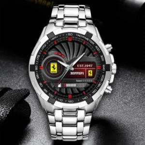 Ferrari Steel Watches, All Over Print Steel Watches Ferrari - White DCAR476292037