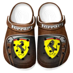 Ferrari Crocs Sandals For Men Women, Gift For Ferrari Fan CAR177031425577 - Brown