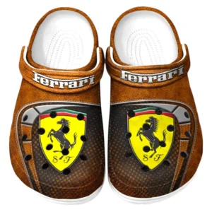 Ferrari Crocs Sandals For Men Women, Gift For Ferrari Fan CAR177031425577 - Orange