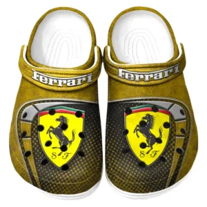 Ferrari Crocs Sandals For Men Women, Gift For Ferrari Fan CAR177031425577 - Yellow