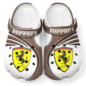 Ferrari Crocs Sandals For Men Women, Gift For Ferrari Fan CAR181031525689 - Brown