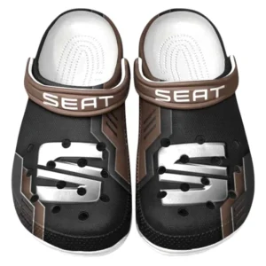Seat Crocs Shoes, Clogs Men Women, Gift For Seat Fan CAR185031525278 - Brown
