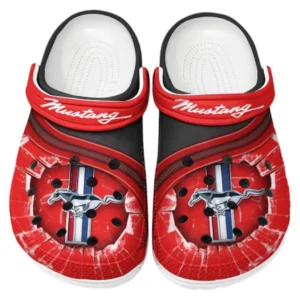 Ford Mustang Crocs Clogs Men Women, Gift For Ford Mustang Fan CAR188032025114 - Red