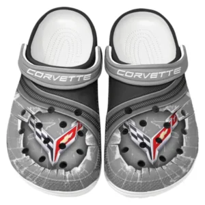 Chevrolet Corvette Crocs Clogs Men Women, Gift For Chevrolet Corvette Fan CAR188032025116 - Gray