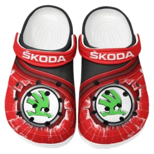 Skoda Crocs Clogs Men Women, Gift For Skoda Fan CAR188032025122 - Red