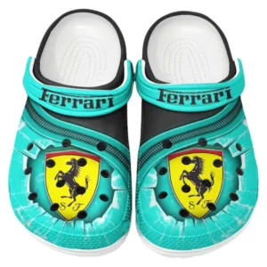 Ferrari Crocs Clogs Men Women, Gift For Ferrari Fan CAR188032025187 - Cyan