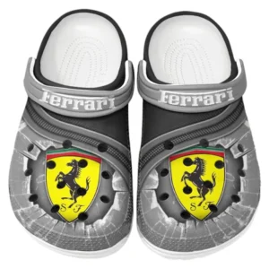 Ferrari Crocs Clogs Men Women, Gift For Ferrari Fan CAR188032025187 - Gray