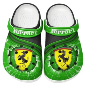 Ferrari Crocs Clogs Men Women, Gift For Ferrari Fan CAR188032025187 - Green