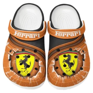 Ferrari Crocs Clogs Men Women, Gift For Ferrari Fan CAR188032025187 - Orange