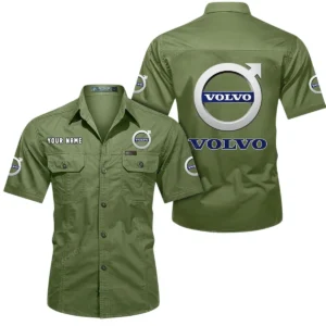 Volvo Short Sleeved Shirt, All Over Print Button Shirt CAR444052625777 - Fruit Green