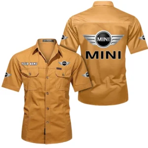 Mini Short Sleeved Shirt, All Over Print Button Shirt CAR444052625783 - Turmeric