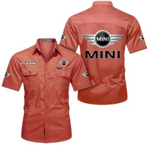 Mini Short Sleeved Shirt, All Over Print Button Shirt CAR444052625783 - Red