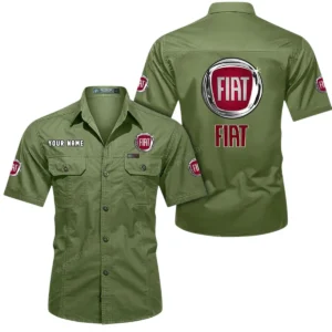 Fiat Short Sleeved Shirt, All Over Print Button Shirt CAR444052625786 - Fruit Green