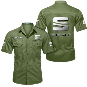 Seat Short Sleeved Shirt, All Over Print Button Shirt CAR444052625794 - Fruit Green