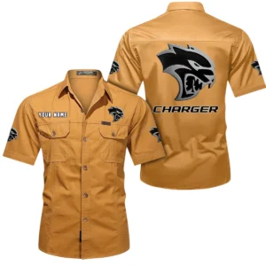 Dodge Charger Short Sleeved Shirt, All Over Print Button Shirt CAR444052625796 - Turmeric